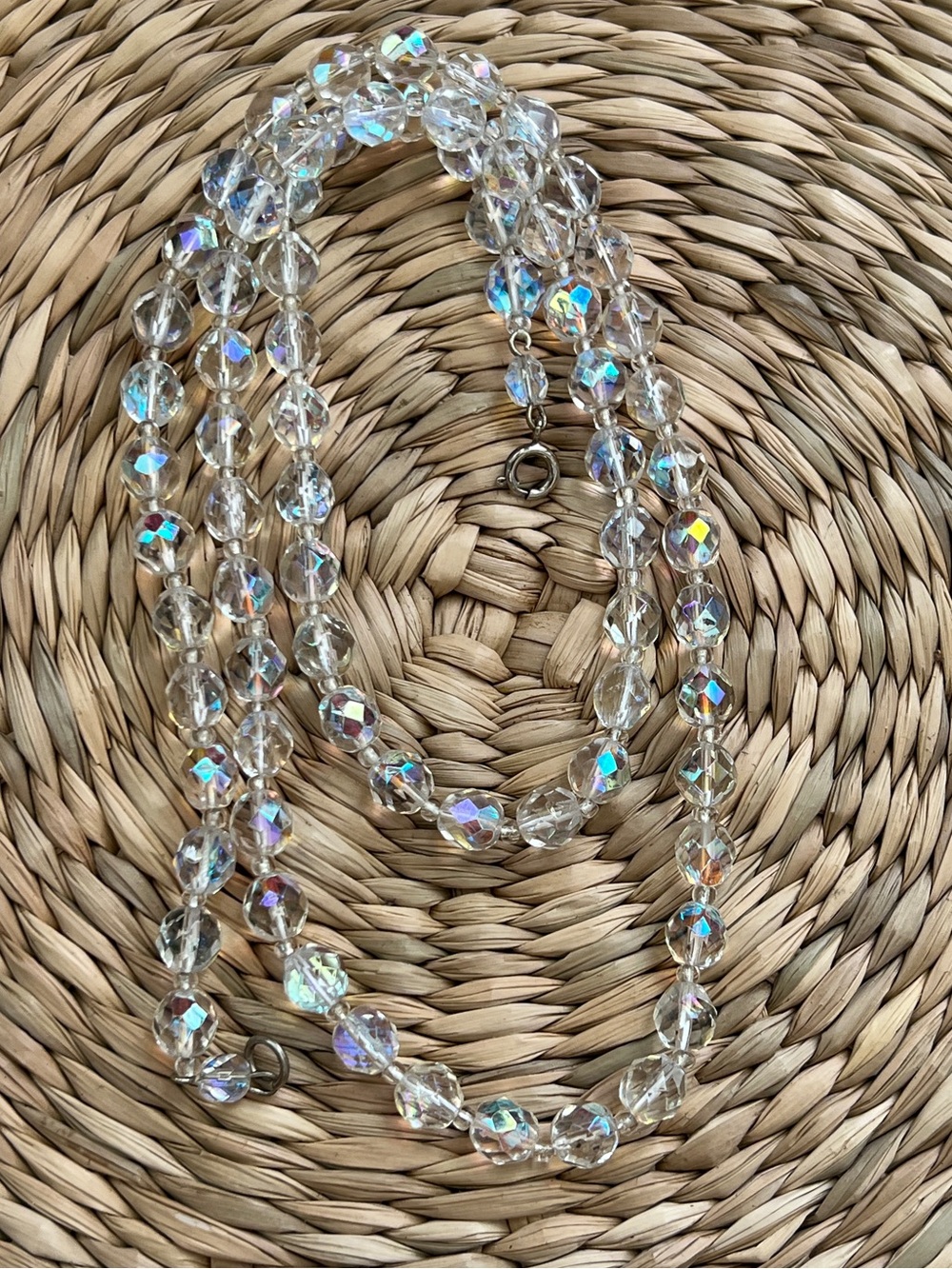 Vintage Crystal AB Bead Necklace